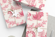 Pink Toile de Jouy Christmas Pattern, a Pattern Graphic by elfy creative (Thumbnail 2 of 4)