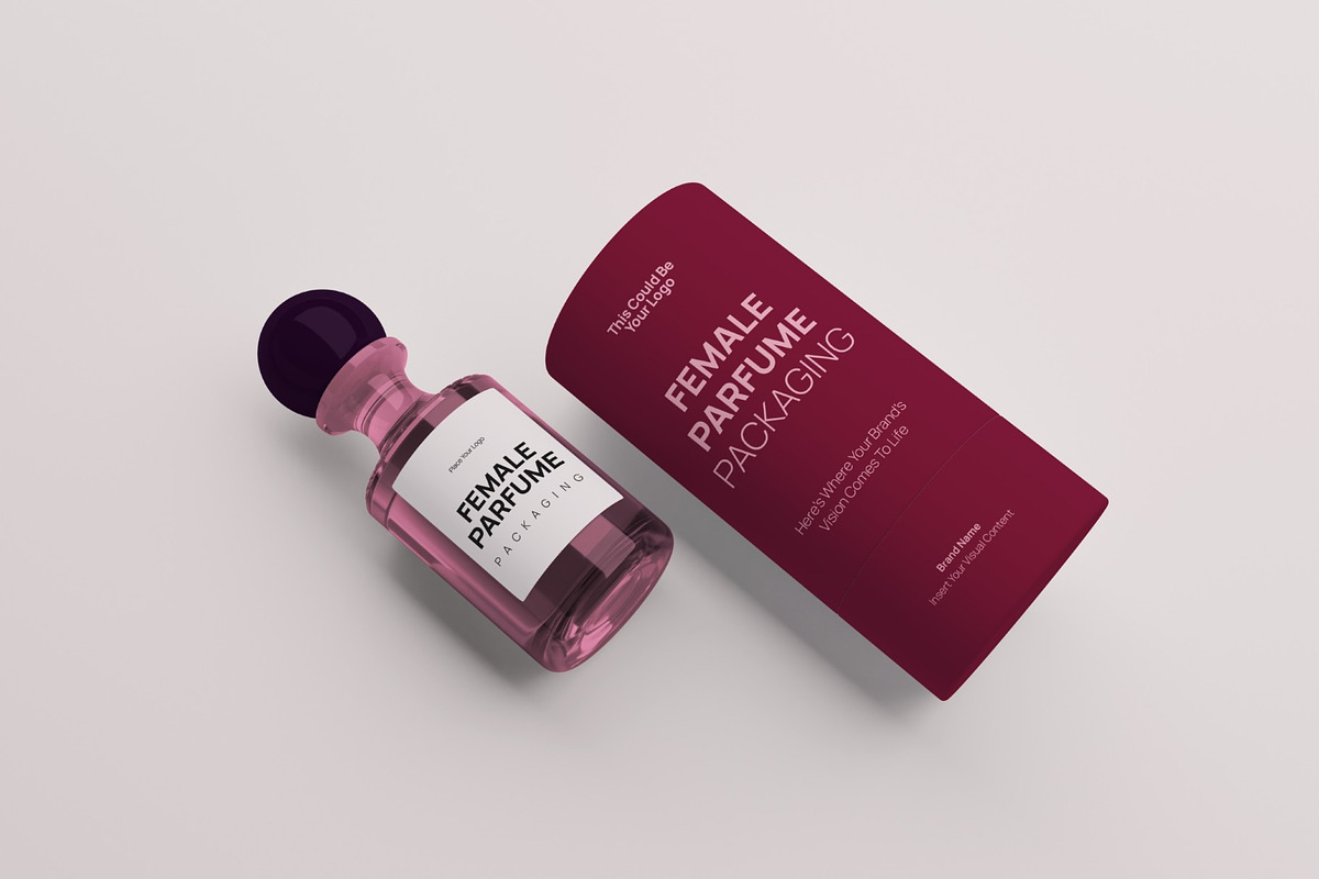 Female Perfume Packaging Mockup, a Packaging Mockup by graphicook (Photo 3 of 4)