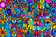 20 Seamless Psychedelic 1970s Set, a Pattern Graphic by Nordic Design (Thumbnail 4 of 9)