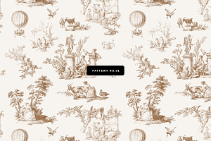 Toile De Jouy Seamless Patterns