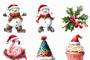 Cute Funky Christmas Clipart Bundle, an Illustration by Craft Nest (Thumbnail 3 of 6)