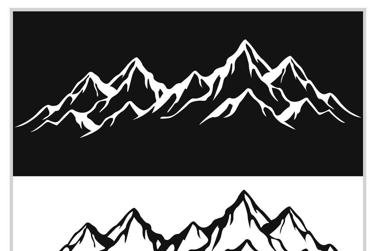 Stylized Mountain Vector Set, a Technology Illustration by CarWrap design (Photo 2 of 4)
