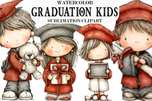 Graduation Kids PNG Clipart, a Seasonal Illustration by Designking