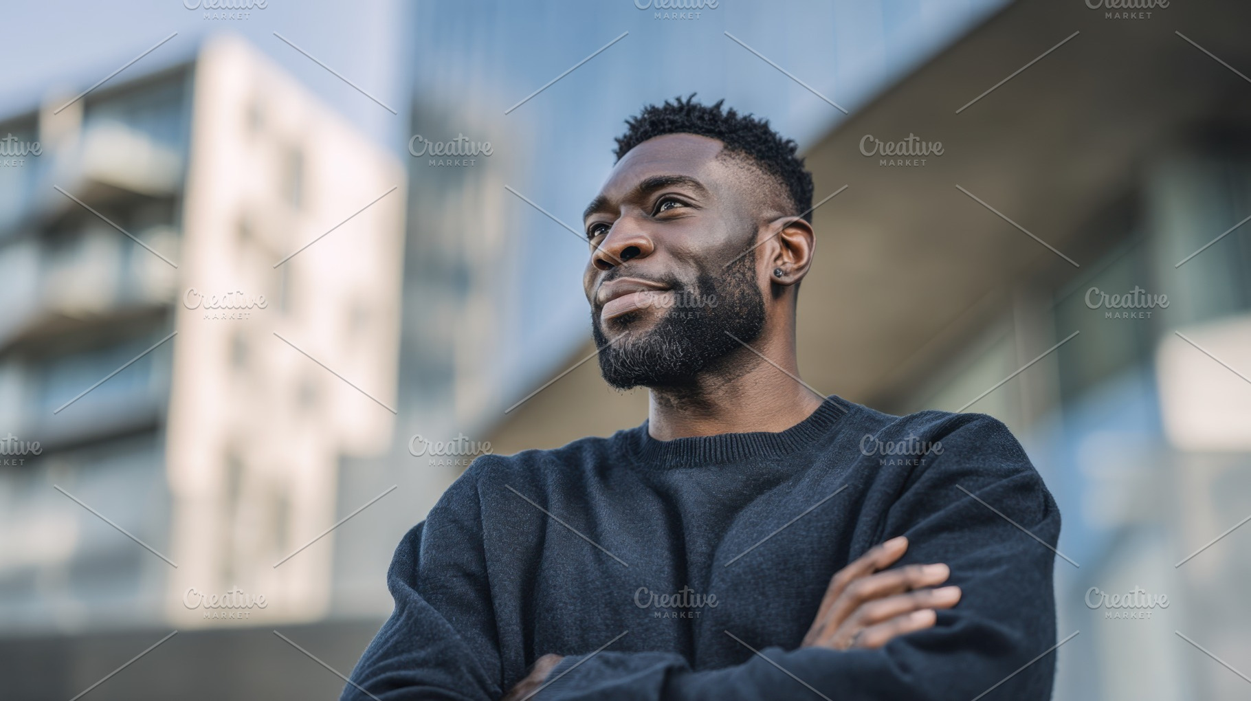 Man stands outside with arms crossed, a Photo by Beautiful things
