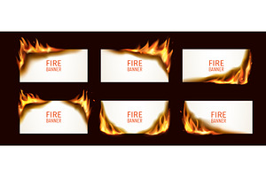 Realistic burning fire flames, an Illustration by Vector Tradition