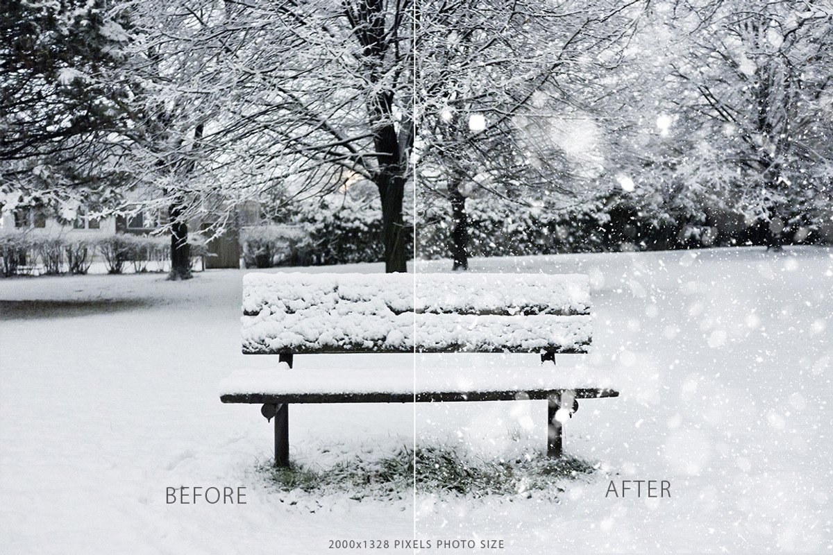 Real Snow Photoshop Action preview 7