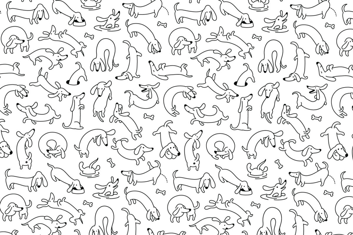 Dachshund Dash Pattern And Icons, a Pattern Graphic by Iconka (Photo 2 of 9)