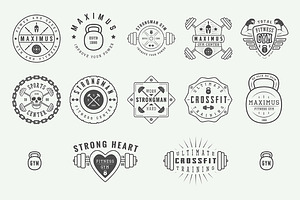 Set Of Vintage Gym Logos