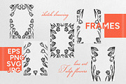 Tulip Line Art Sketch Clipart Set, a Decorative Illustration by LiiaLonn Studio (Thumbnail 1 of 5)