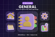 General 3D Icon Pack Design, an Object Graphic by Artnivora.Std (Thumbnail 1 of 4)