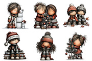 Watercolor Christmas Kids Clipart, an Illustration by Daily.Designs (Thumbnail 3 of 5)
