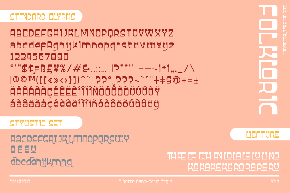 FOLKLORIC, a Sans Serif Font by inumocca_type (Photo 8 of 9)