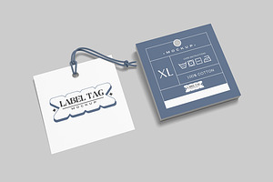 Square Label Tag Mockup