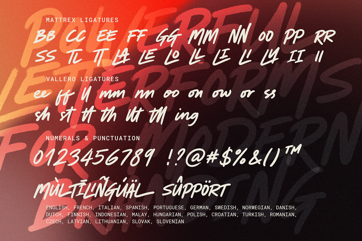 Mattrex & Vallero – Font Duo, a Handwritten Font by Negara Studio (Photo 11 of 11)