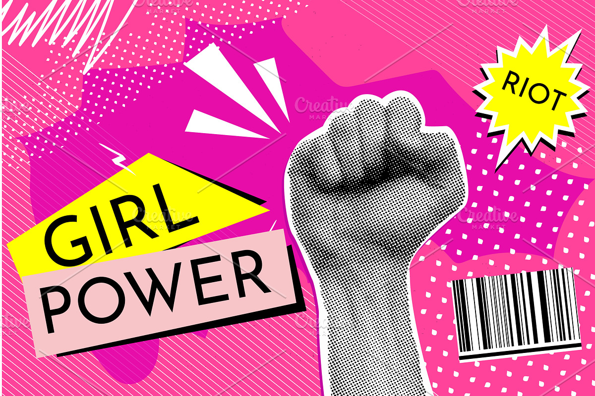 Feminism hand collage. Women riot, a Person Illustration by Stock-Smart-Start