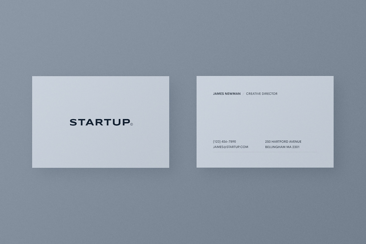Startup Business Cards (3x), a Business Card Template by Minimal Shop (Photo 4 of 4)