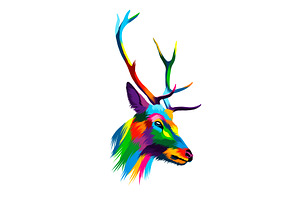 deer head portrait, cervus elaphus