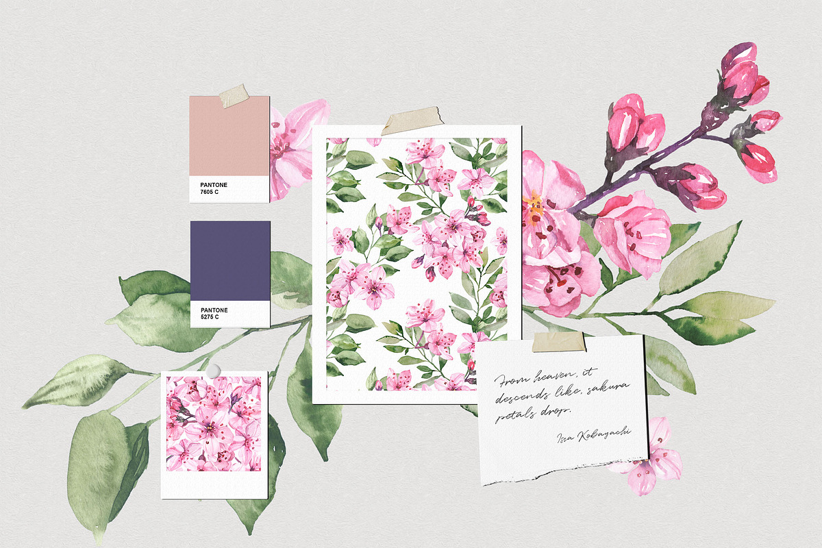 Sakura Blossom patterns, a Pattern Graphic by Volha Studio (Photo 7 of 9)