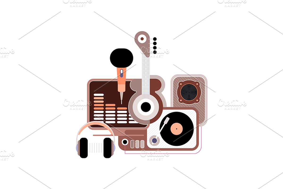 Sound Recording Studio Vector Design, an Object Illustration by danjazzia (Photo 5 of 5)
