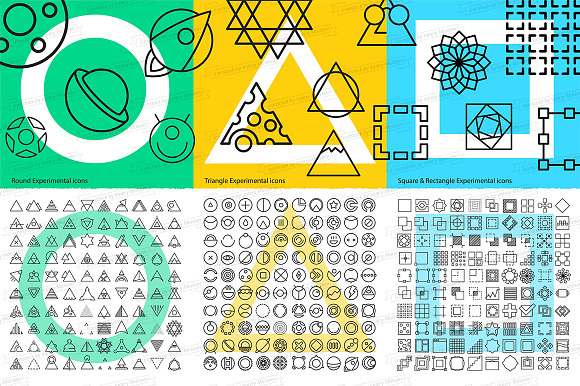 300 Geometric Thin Line Icons Set