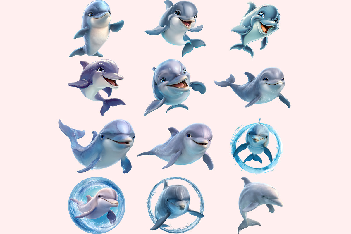 Dolphin PNG Clipart Bundle, a Graphic by M9 Design (Photo 5 of 9)
