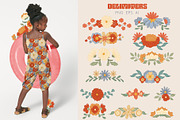 Retro flower mood patterns set, a Pattern Graphic by Veleri (Thumbnail 8 of 9)