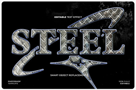 Steel Metal Text Effect