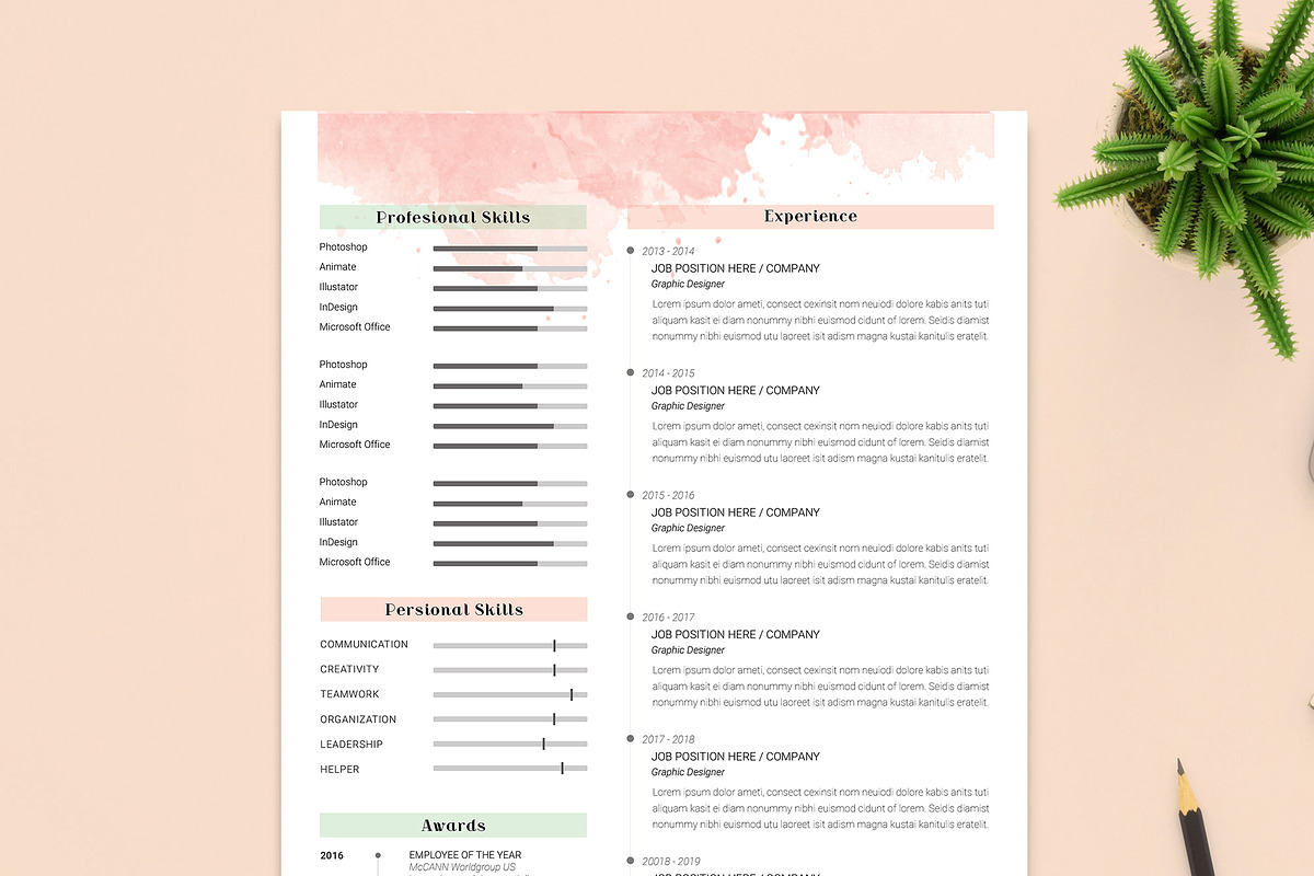 2 Page Resume & CoverLetter Template, a Resume Template by Showy68 Template (Photo 5 of 6)