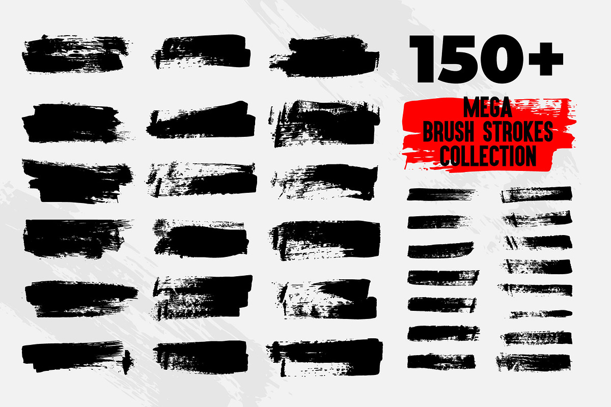 Set of mega grunge brush strokes, a Brush Add-On by Warm Snow (Photo 1 of 3)