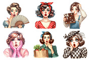 1950s Women Looking Surprised, an Illustration by Daily.Designs (Thumbnail 4 of 4)