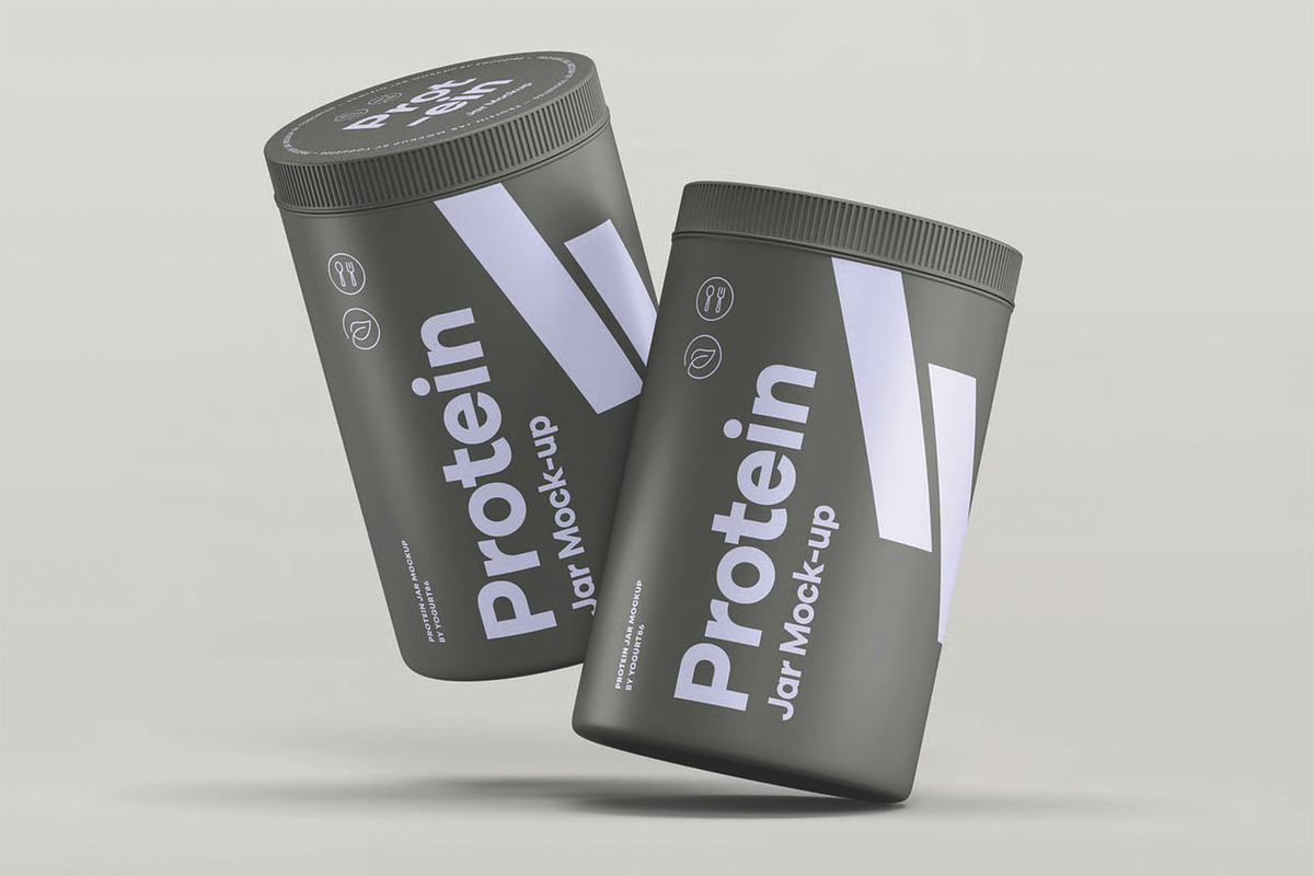 Protein Tall Jar Mockup, a Packaging Mockup by DesignRushMarket (Photo 8 of 12)