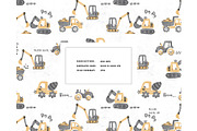 Digger builder Excavator pattern, a Pattern Graphic by Milatoo (Thumbnail 3 of 3)