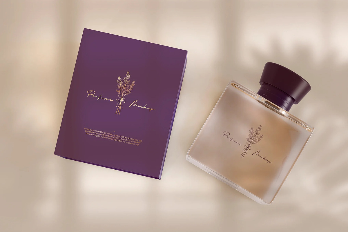 Perfume with Packaging Mockup, an Advertising Mockup by skybluecreative (Photo 2 of 2)