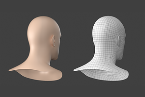 Natural Male Head 01 Generic Mesh