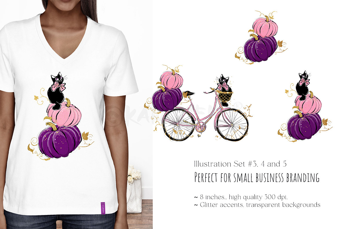Halloween Fashion Witch Clipart, a Seasonal Illustration by KaramfilaS (Photo 4 of 8)