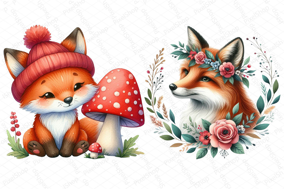 Cute Woodland Fox Clipart, an Illustration by DreamPrint404 (Photo 4 of 5)
