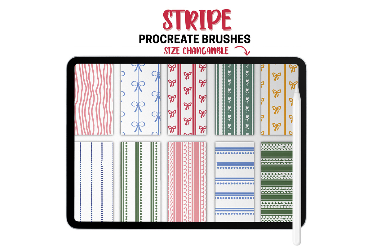 Stripes Procreate Pattern Brushes, a Brush Add-On by Brush Lab (Photo 9 of 10)