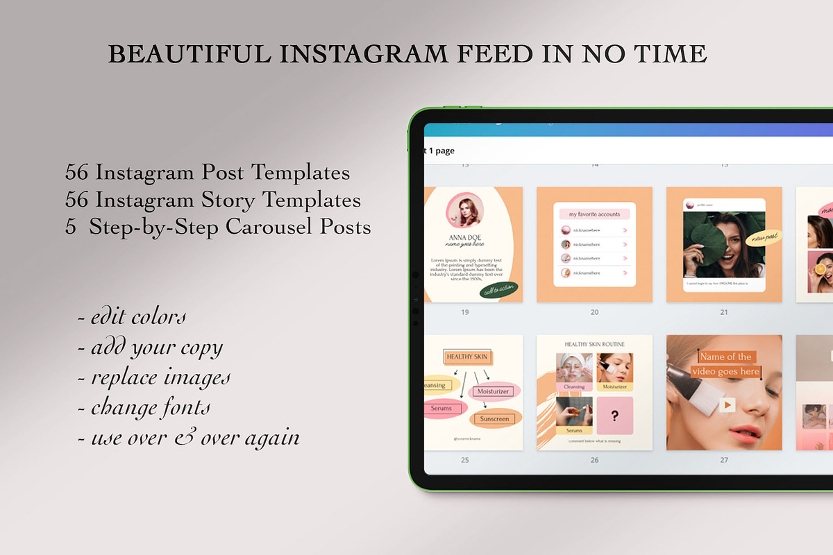 Beauty Instagram Creator, a Social Media Template by Kseniia_Design (Photo 6 of 11)