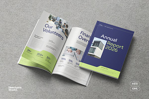 Navy Green Annual Report, a Brochure Template by Neermana