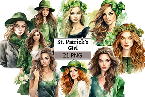 St. Patrick's Day Girl Cliparts, a Person Illustration by Mash Mash Stickers