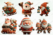 Christmas Santa Clipart Bundle, an Illustration by Creative Art (Thumbnail 5 of 10)