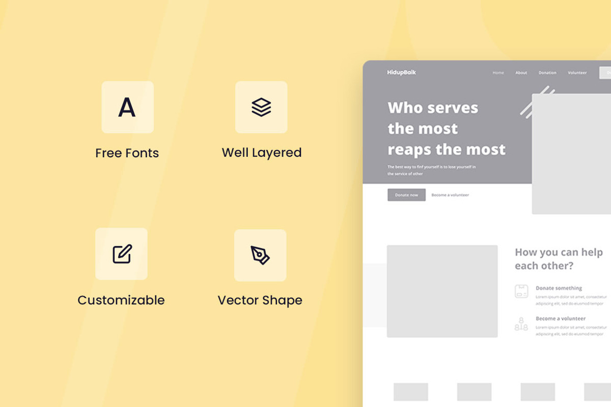 Charity Fundraising Wireframe, a Wireframe Template by INSPR STD (Photo 2 of 6)