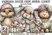 Whimsical Easter Farm Animal Clipart, an Illustration by OK Design (Thumbnail 1 of 6)