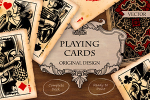 Vintage Parchment Playing Cards