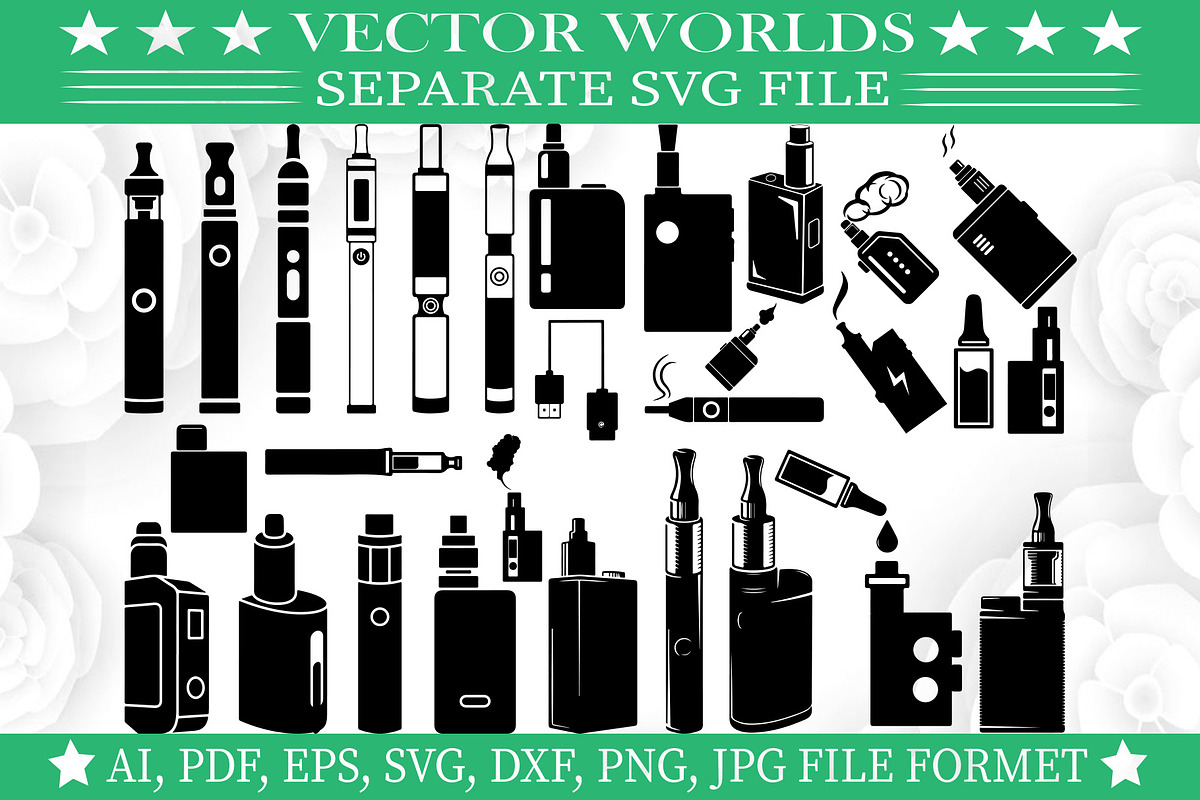 Vape SVG, Smoke, Vape SVG, an Object Graphic by VectorWorlds (Photo 3 of 3)