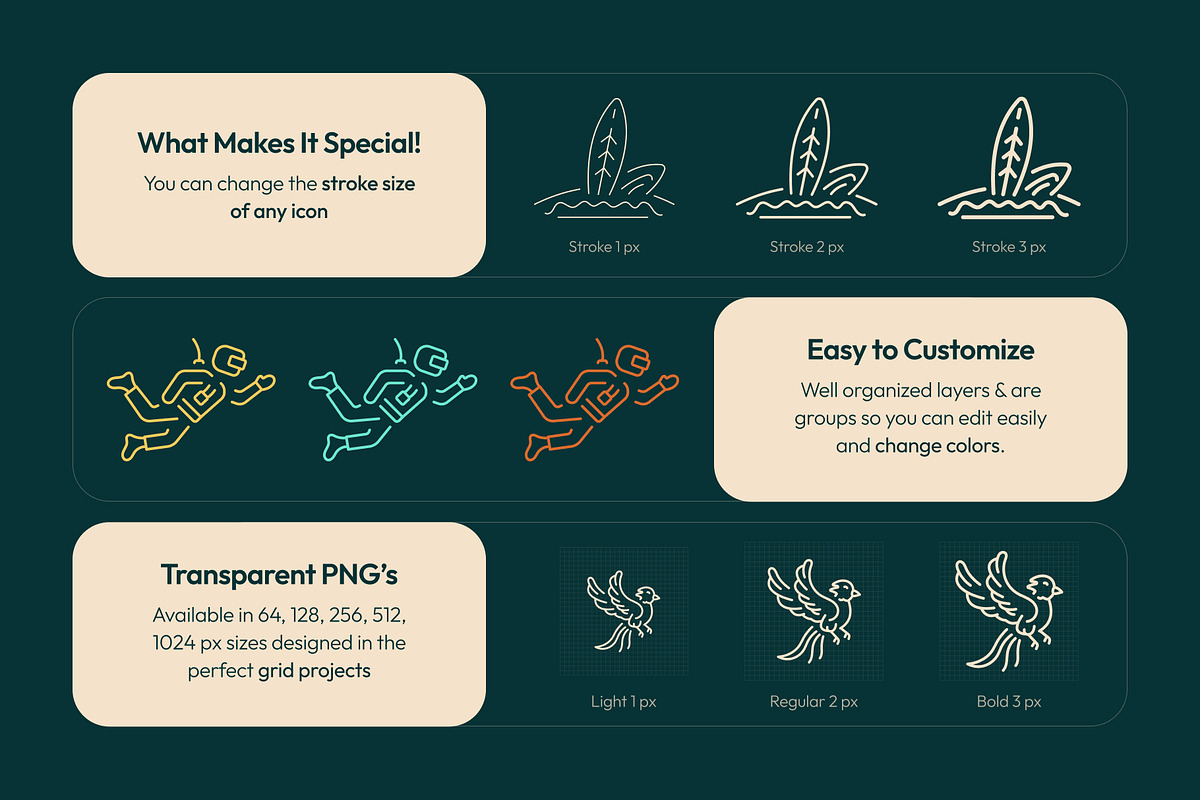 Tropical Icon Art Set, an Outline Icon by Prosymbols (Photo 2 of 8)