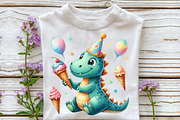 Cute Birthday Dinosaurs Clipart, an Illustration by CraftArtStudio (Thumbnail 3 of 6)