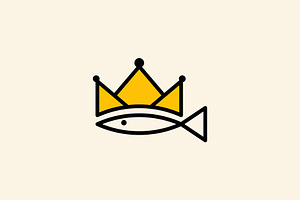 King Fish Logo Design Vector