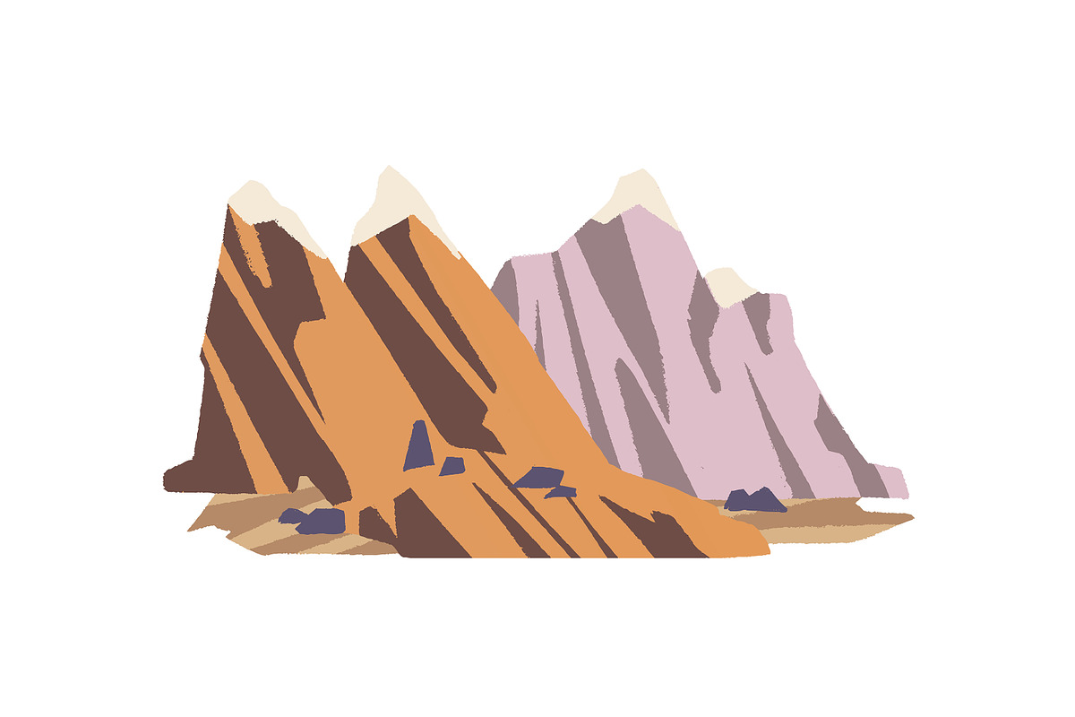 Rocky mountain landscapes set, an Object Illustration by PaperTrident (Photo 10 of 13)