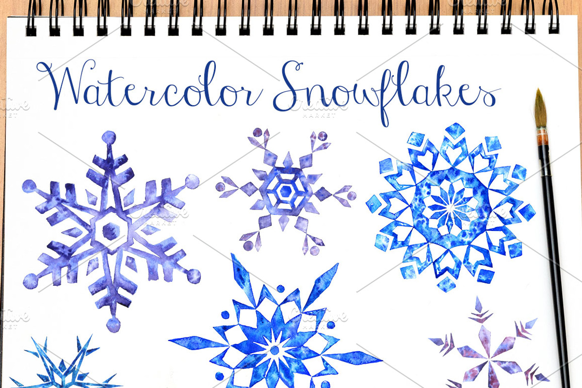 Snowflakes in Watercolor, an Illustration by Sunny Design (Photo 1 of 3)